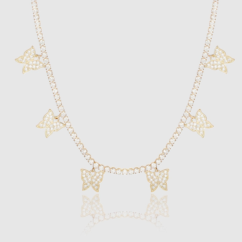 WOMENS BUTTERFLY TENNIS CHAIN [GOLD] - Malvos
