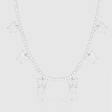WOMENS BUTTERFLY TENNIS CHAIN [WHITE GOLD] - Malvos