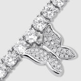 WOMENS BUTTERFLY TENNIS CHAIN [WHITE GOLD] - Malvos