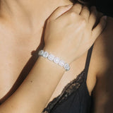 WOMEN'S CLUSTERED TENNIS BRACELET [WHITE GOLD] 10MM - Malvos