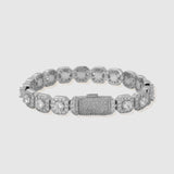 WOMEN'S CLUSTERED TENNIS BRACELET [WHITE GOLD] 10MM - Malvos