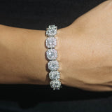 WOMEN'S CLUSTERED TENNIS BRACELET [WHITE GOLD] 10MM - Malvos