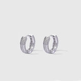 WOMEN'S DOUBLE ICED HOOP EARRINGS [WHITE GOLD] - Malvos