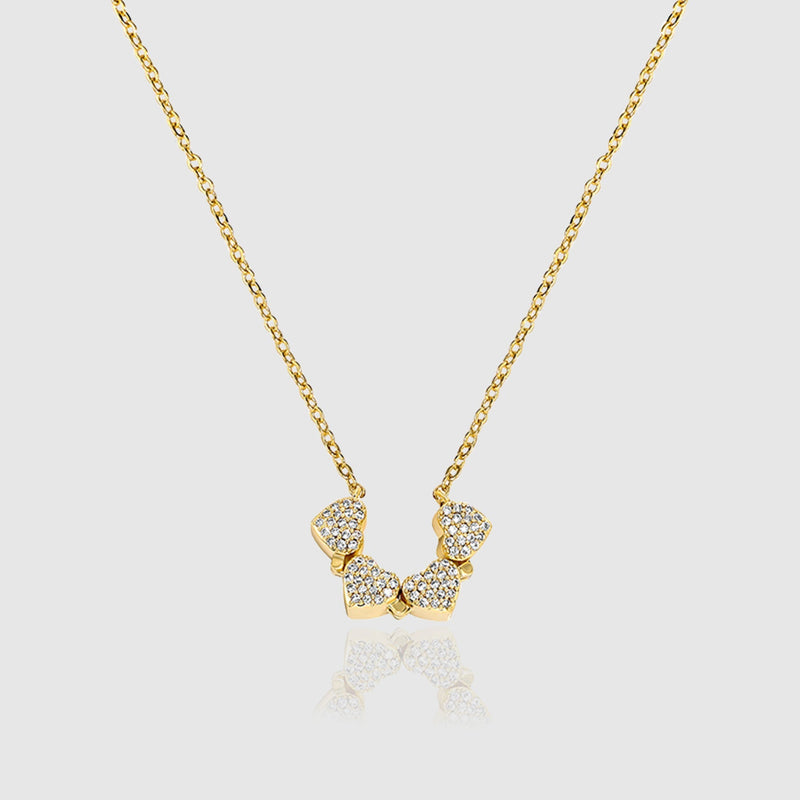 WOMENS MALVOS MAGNETIC MICRO FOUR LEAD CLOVER NECKLACE [GOLD] - Malvos