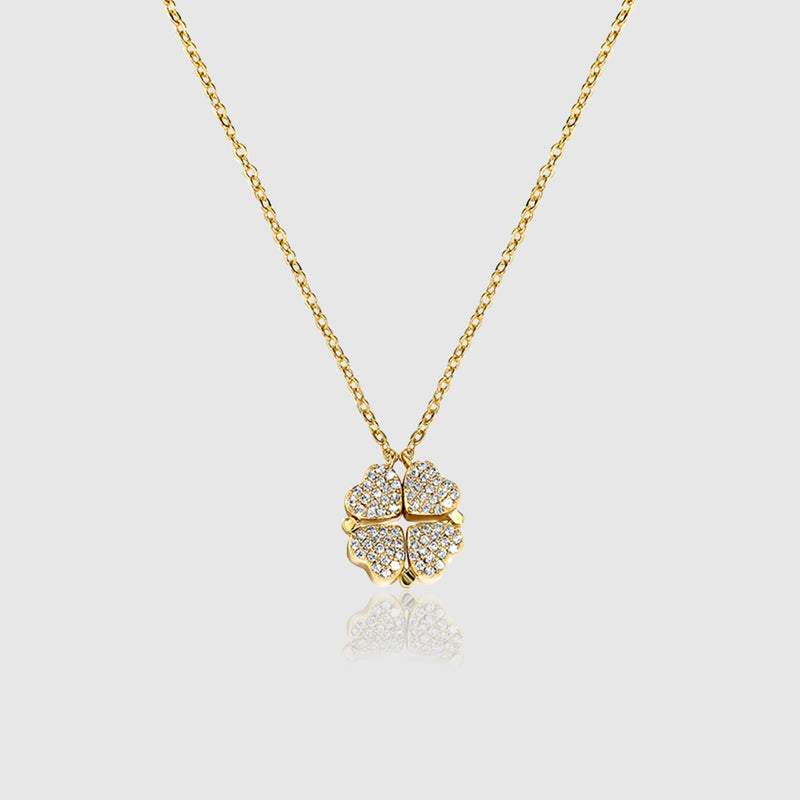 WOMENS MALVOS MAGNETIC MICRO FOUR LEAF CLOVER NECKLACE - Malvos