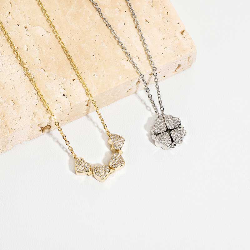 WOMENS MALVOS MAGNETIC MICRO FOUR LEAF CLOVER NECKLACE - Malvos