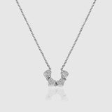 WOMENS MALVOS MAGNETIC MICRO FOUR LEAF CLOVER NECKLACE [SILVER] - Malvos