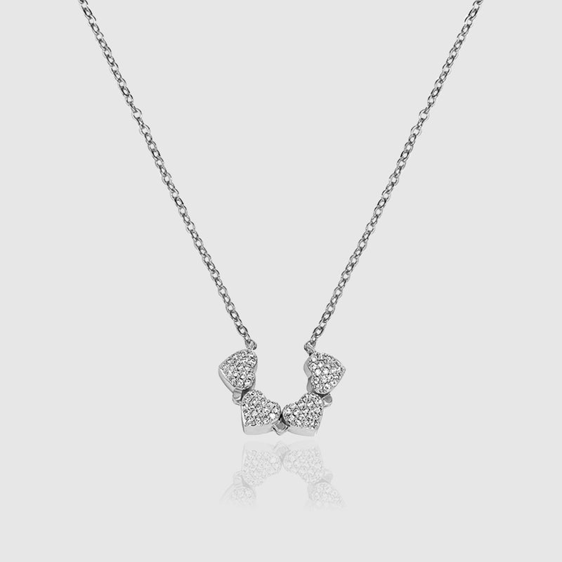 WOMENS MALVOS MAGNETIC MICRO FOUR LEAF CLOVER NECKLACE [SILVER] - Malvos