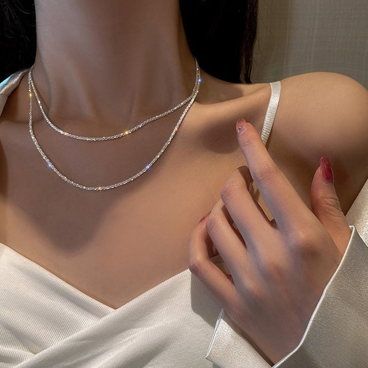 WOMENS MALVOS SPARKLING GYPSOPHILA NECKLACE [SILVER] - Malvos