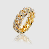 WOMENS MIAMI ICED CUBAN RING [GOLD] - Malvos