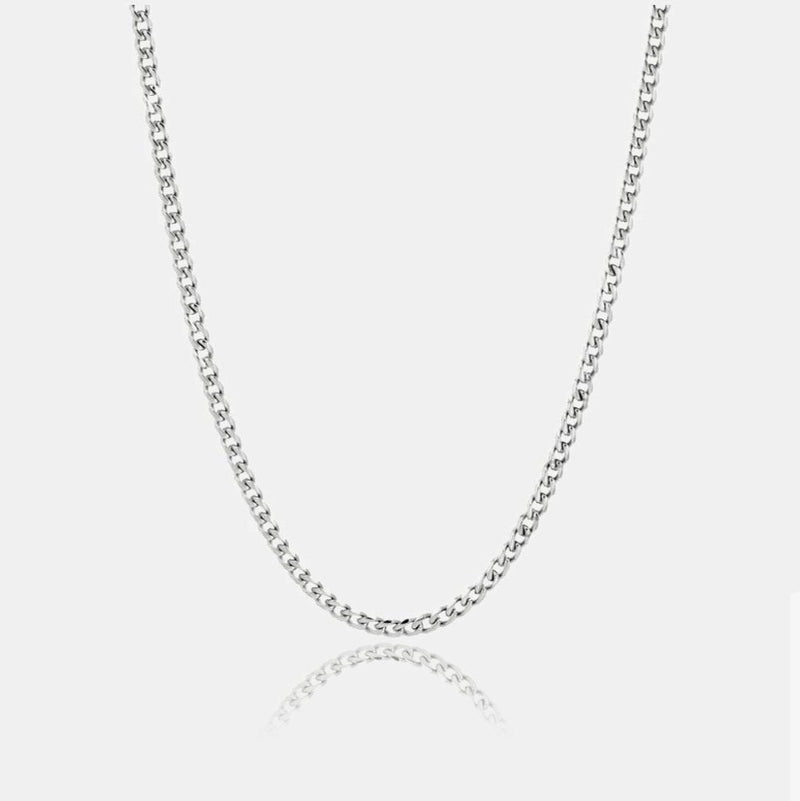 WOMEN'S MICRO CUBAN CHAIN [WHITE GOLD] 3MM - Malvos