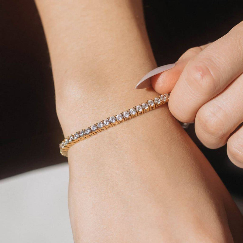 WOMEN'S MICRO TENNIS BRACELET [GOLD] 3MM - Malvos
