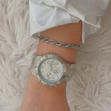 WOMENS ROPE BRACELET [WHITE GOLD] 5MM - Malvos