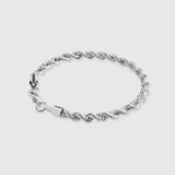 WOMENS ROPE BRACELET [WHITE GOLD] 5MM - Malvos