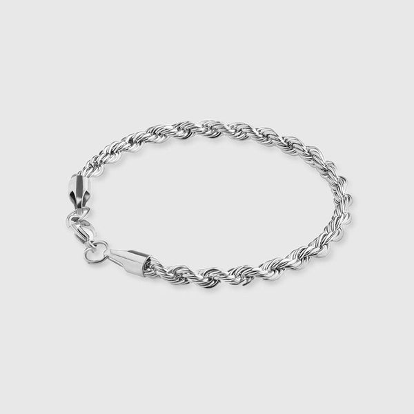 WOMENS ROPE BRACELET [WHITE GOLD] 5MM - Malvos