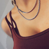 WOMEN'S ROPE CHAIN [WHITE GOLD] 3MM - Malvos