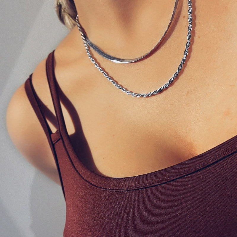 WOMEN'S ROPE CHAIN [WHITE GOLD] 3MM - Malvos