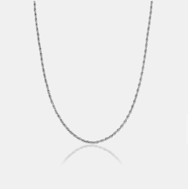 WOMEN'S ROPE CHAIN [WHITE GOLD] 3MM - Malvos