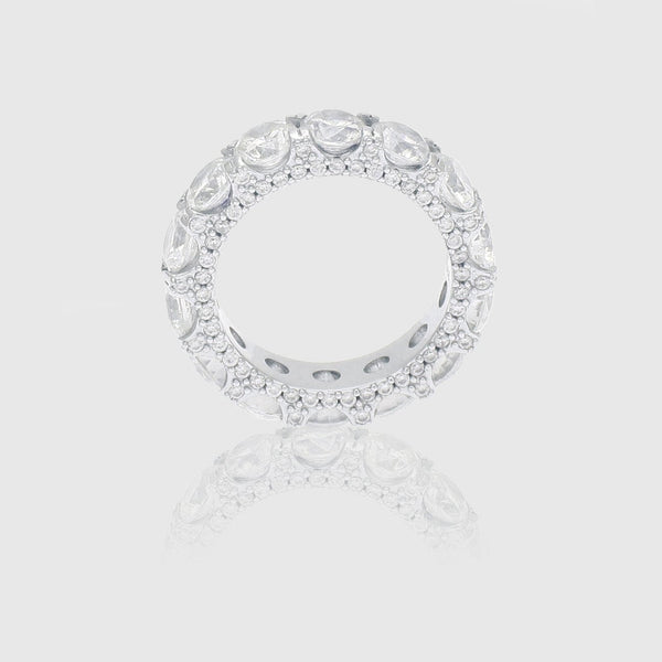 WOMEN'S SINGLE ROW DIAMOND RING [WHITE GOLD] - Malvos