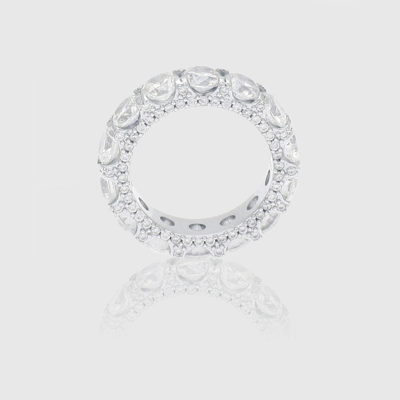 WOMEN'S SINGLE ROW DIAMOND RING [WHITE GOLD] - Malvos