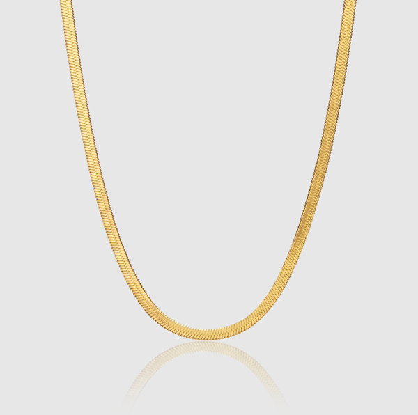 WOMEN'S HERRINGBONE CHAIN [18K GOLD] 2MM